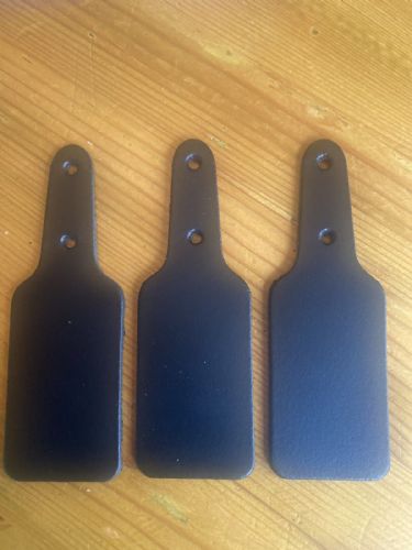 Leather Key Fob Blanks - Rectangle Shape - Various Colours - Qty Options (Black, 50)